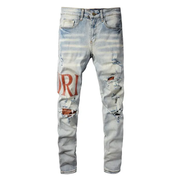 Amiri jeans skinny distressed com logo print 10