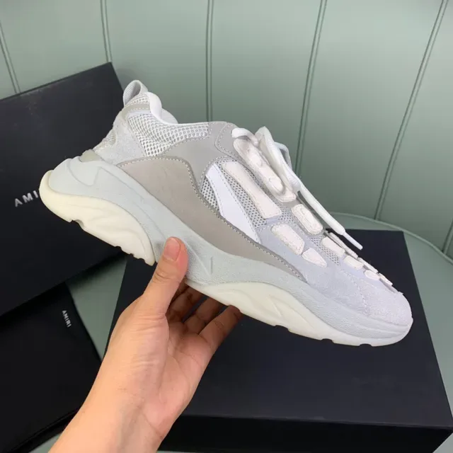 Amiri Skel Top Sneakers Chunky Gris Clair et Off-White 4
