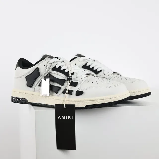 Amiri Skel Top Low أوف وايت و أسود حذاء رياضي للأسلوب الحياة 3