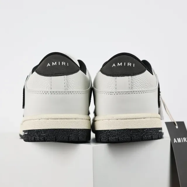 Amiri Skel Top Low أوف وايت و أسود حذاء رياضي للأسلوب الحياة 8