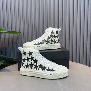 Amiri Skel Top White Black Star-Appliqué Lifestyle Sneakers