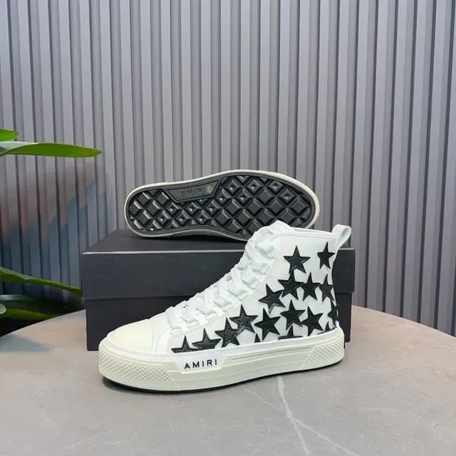 Amiri Skel Top blanc et noir Star-Appliqué Lifestyle Sneakers 5