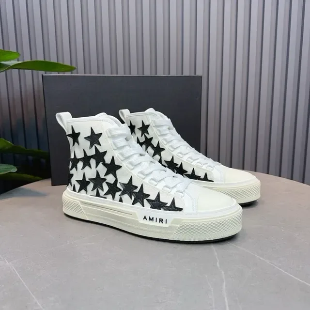Amiri Skel Top blanc et noir Star-Appliqué Lifestyle Sneakers 7