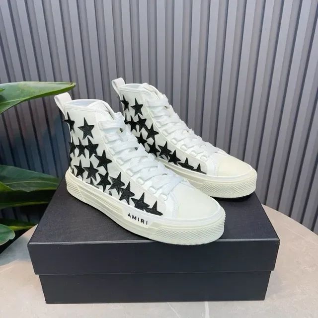 Amiri Skel Top blanc et noir Star-Appliqué Lifestyle Sneakers 8