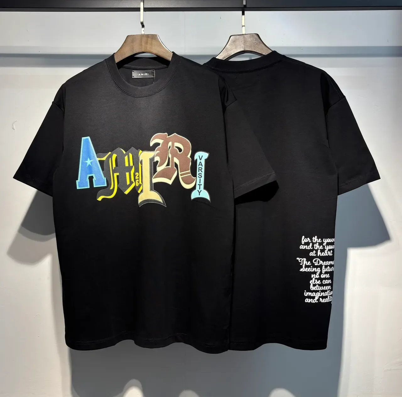 Amiri Varsity Graphic Oversized Black T-Shirt 4