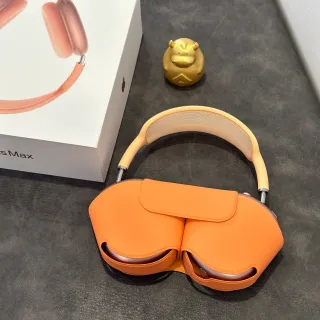 Apple AirPods Max Orange Beige Silicone-Covered Earcups Mesh Headband Over-ear Headphones