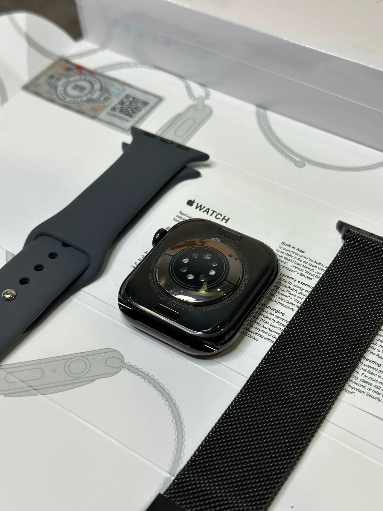 Apple Preto Cinza Carcaça Quadrada Arredondada Digital Crown Relógio Esportivo 3