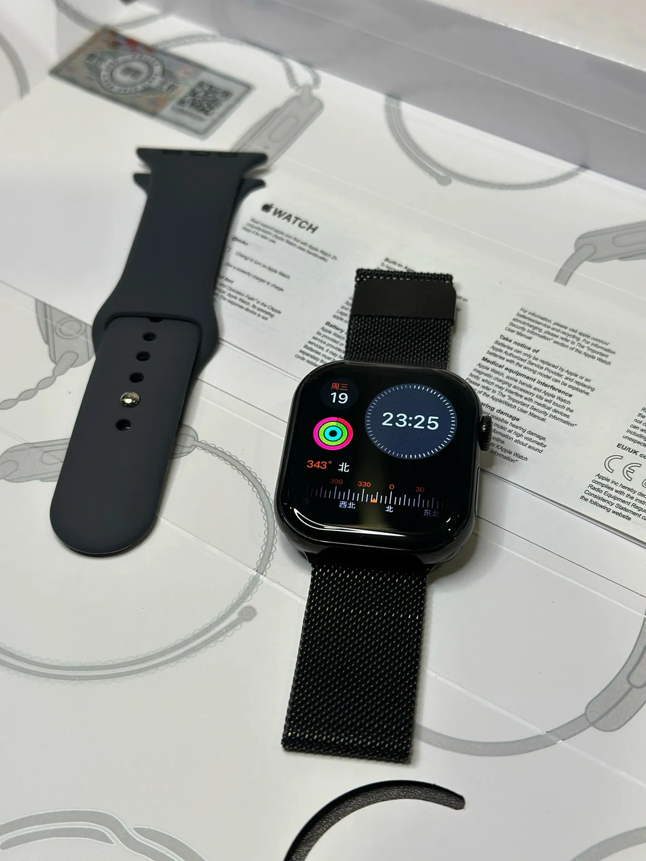Apple Preto Cinza Carcaça Quadrada Arredondada Digital Crown Relógio Esportivo 9