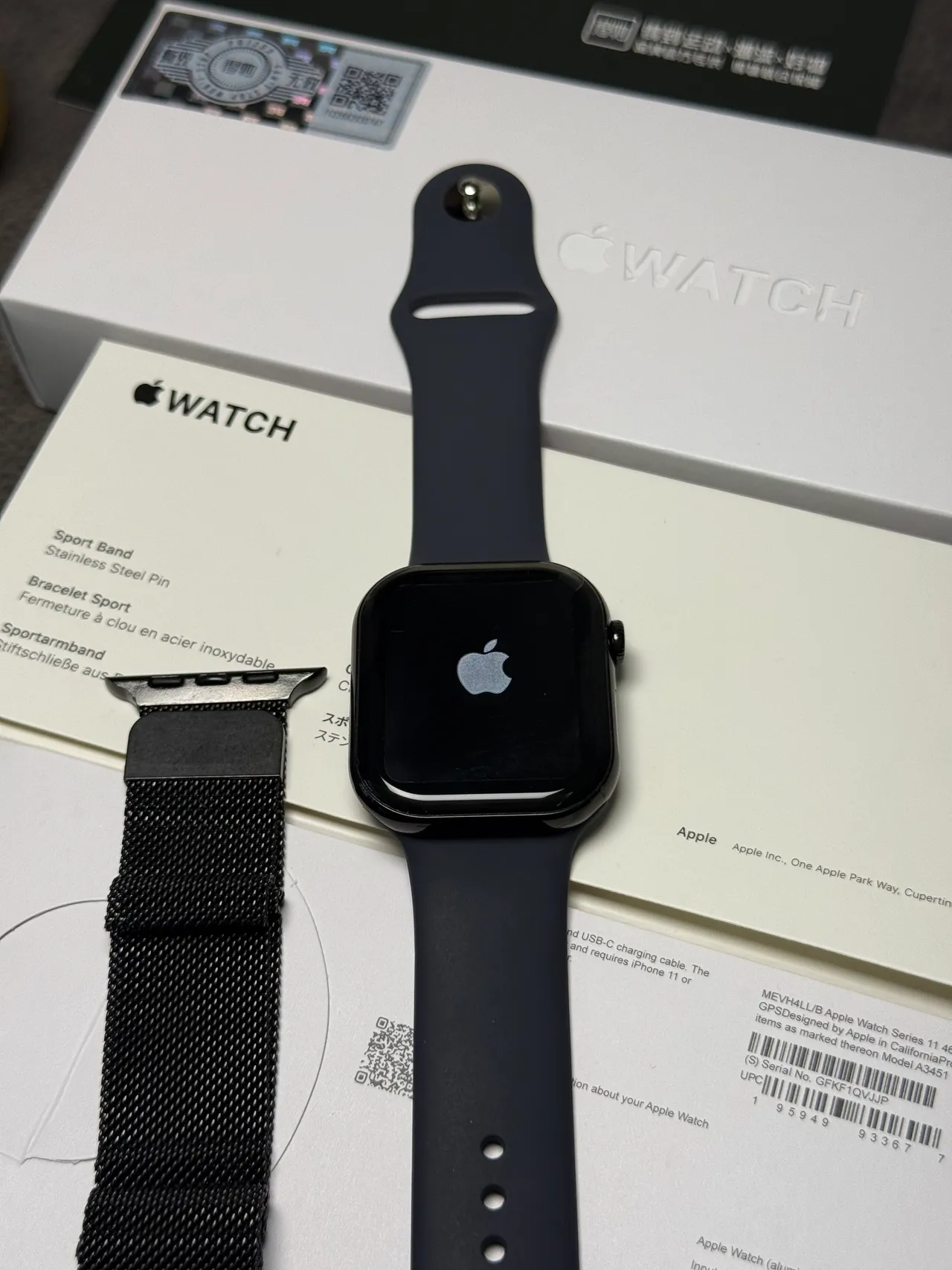 Apple Black Gray Square Aluminum Case Always-On Color Display Sports Watch 3