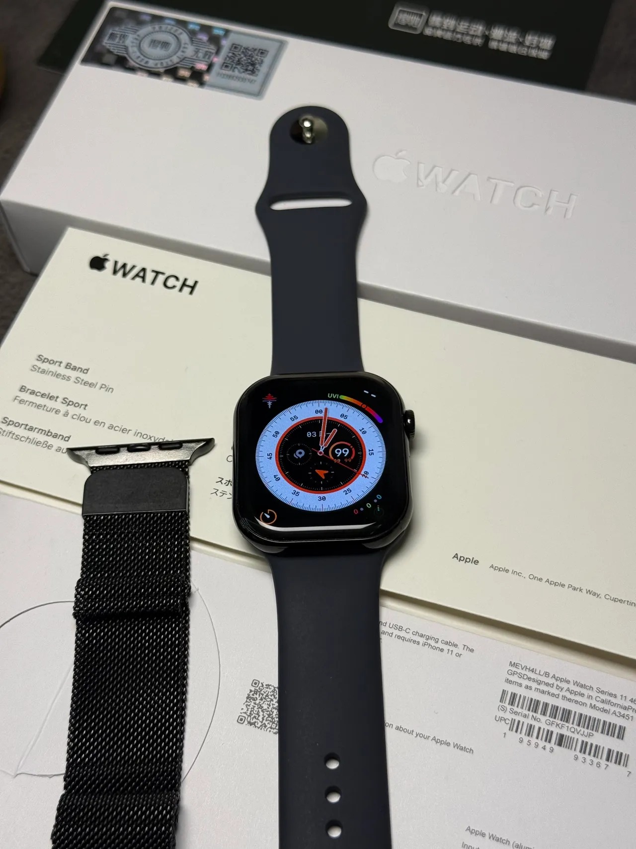 Apple Black Gray Square Aluminum Case Always-On Color Display Sports Watch 5