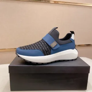 Armani Exchange Slip-On Logo-Print Blue Lifestyle Sneaker