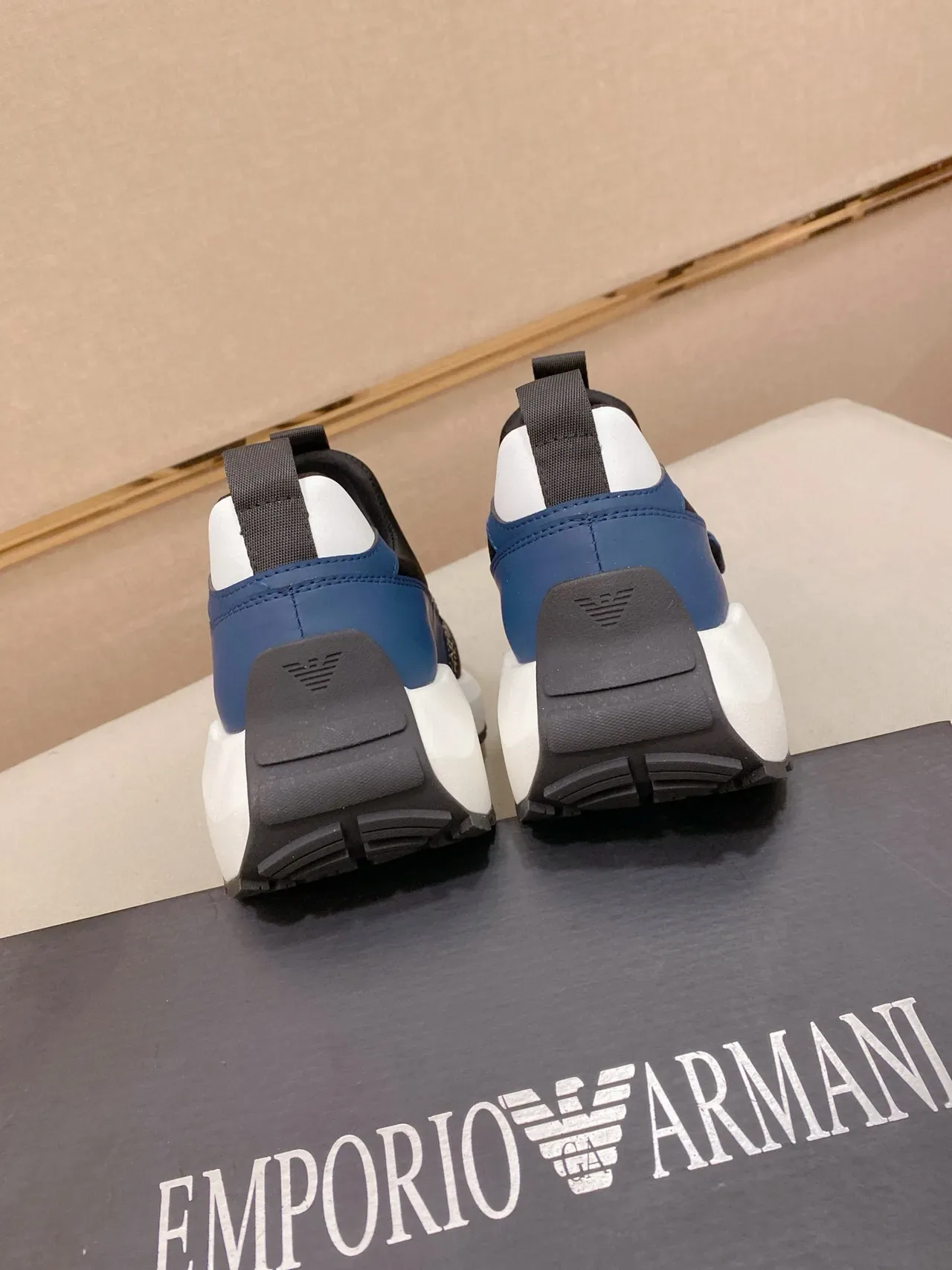 Armani Exchange Slip-On Logo-Print Blue Lifestyle Sneaker 8