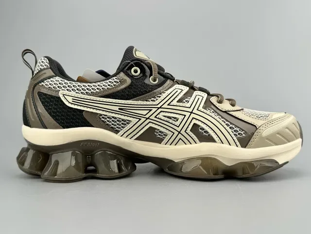 ASICS Beige Black Cage-Style Upper Mesh And Synthetic Overlay Sneakers 9