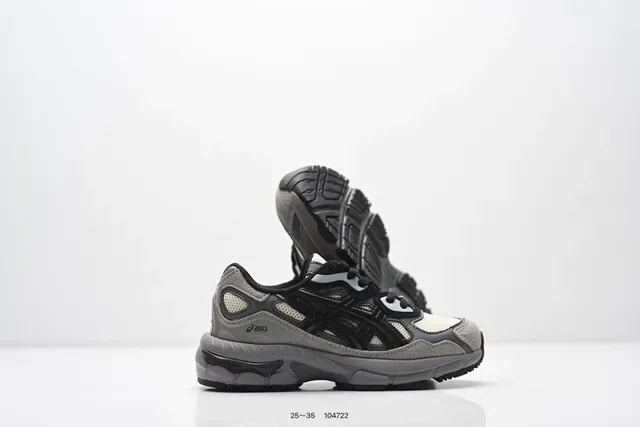 ASICS Preto Cinza Malha com Camadas E Sintético Superior Esculpido Densidade Multi Solado Intermediário Tênis Lifestyle 20
