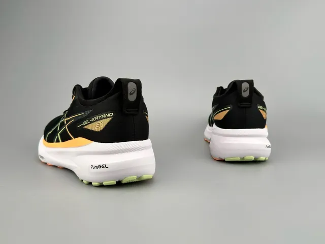 ASICS Gel-Kayano Preto Laranja Lima Tênis de Corrida 3