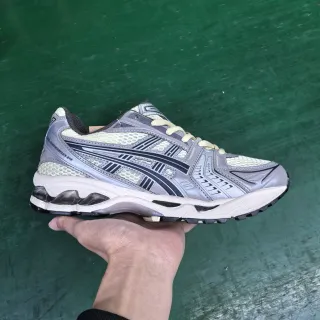 ASICS Gel-Kayano Silver and Cream Running Shoes