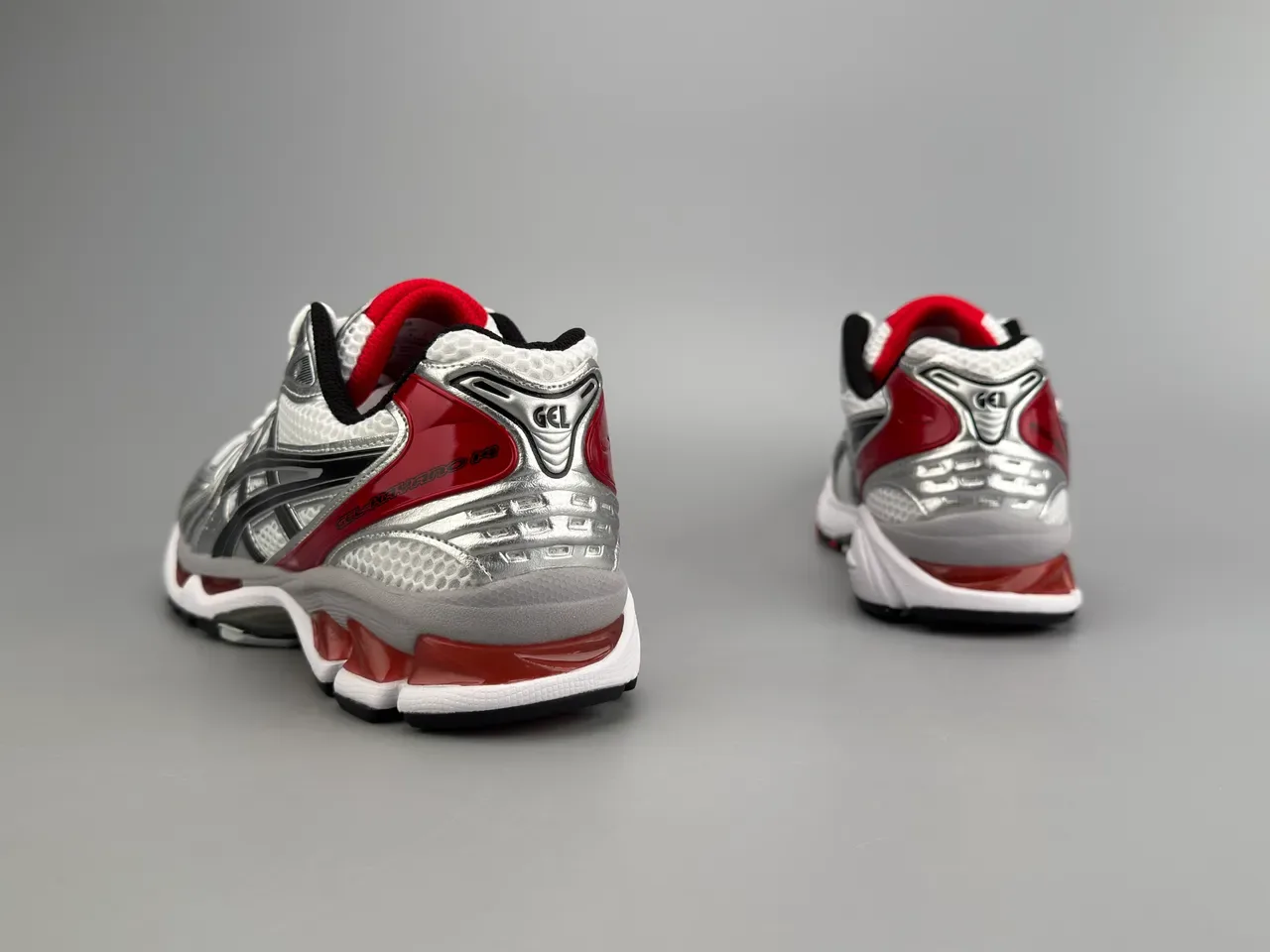 ASICS Gel-Kayano Silver White Red Running Shoes 4