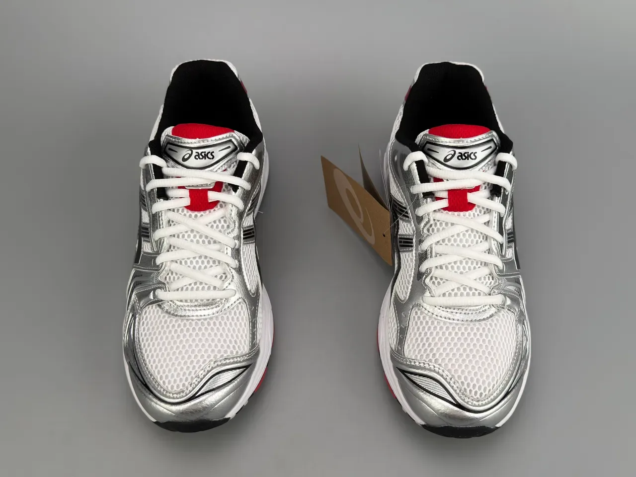 ASICS Gel-Kayano Silver White Red Running Shoes 7