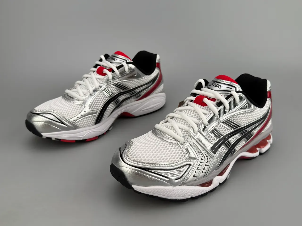 ASICS Gel-Kayano Silver White Red Running Shoes 9