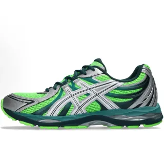 ASICS Green Silver Mesh Upper Synthetic Overlays Running Shoes