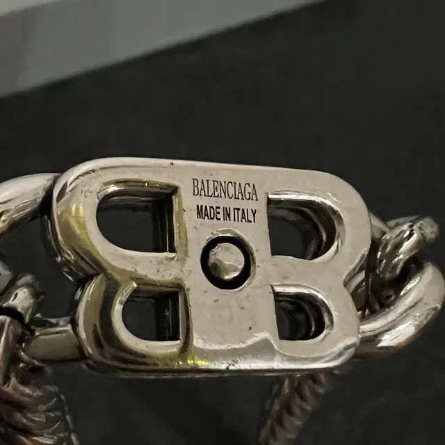 Balenciaga BB Chain Silver Curb-Link Necklace 2