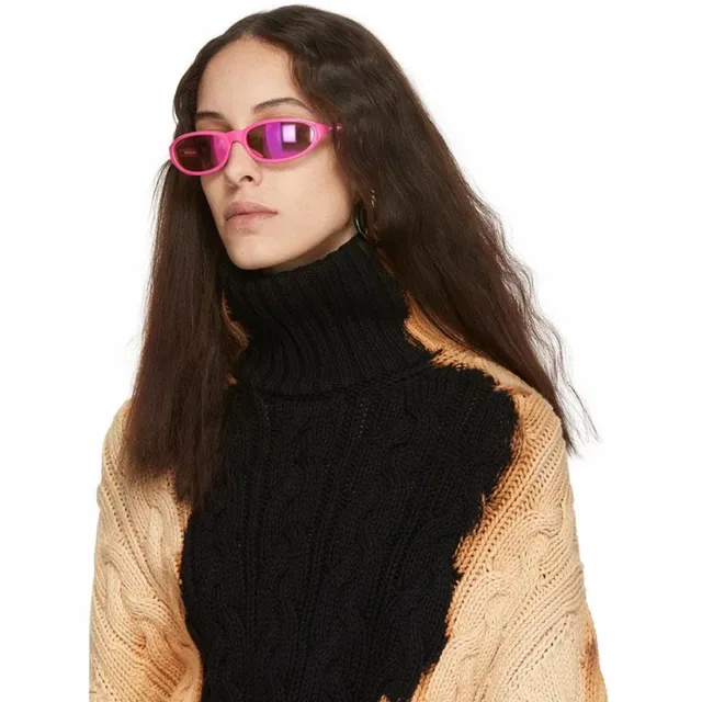 Balenciaga Black Brown Oval Frame Matte Acetate Sunglasses 4