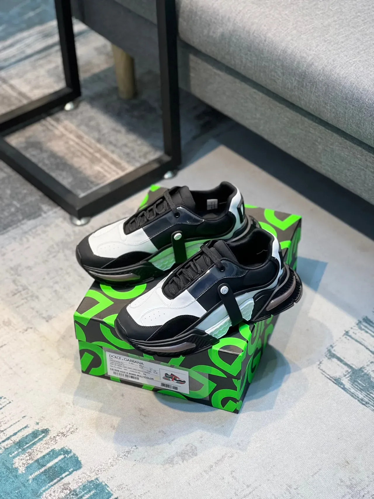 Balenciaga Tênis Chunky Preto e Branco Sola Plataforma Upper Layered 7
