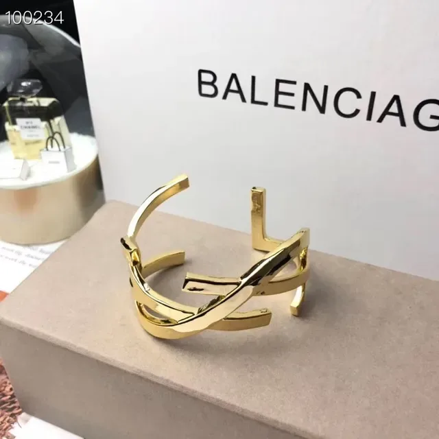 Balenciaga Le Cagole Braceletes Interlocking Ouro e Ouro Rosa 8