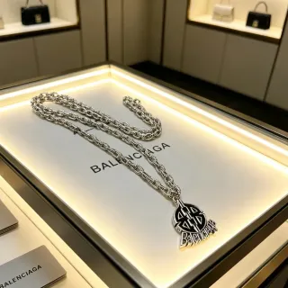 Balenciaga لوجو بندان سلسلة فضية