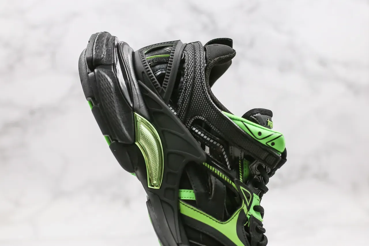 Balenciaga Runner sneakers chunky noir et vert lime 3