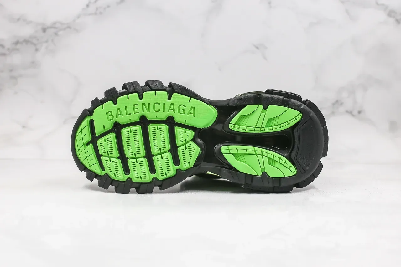 Balenciaga Runner sneakers chunky noir et vert lime 4