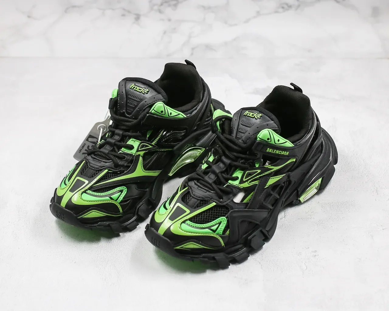 Balenciaga Runner sneakers chunky noir et vert lime 7