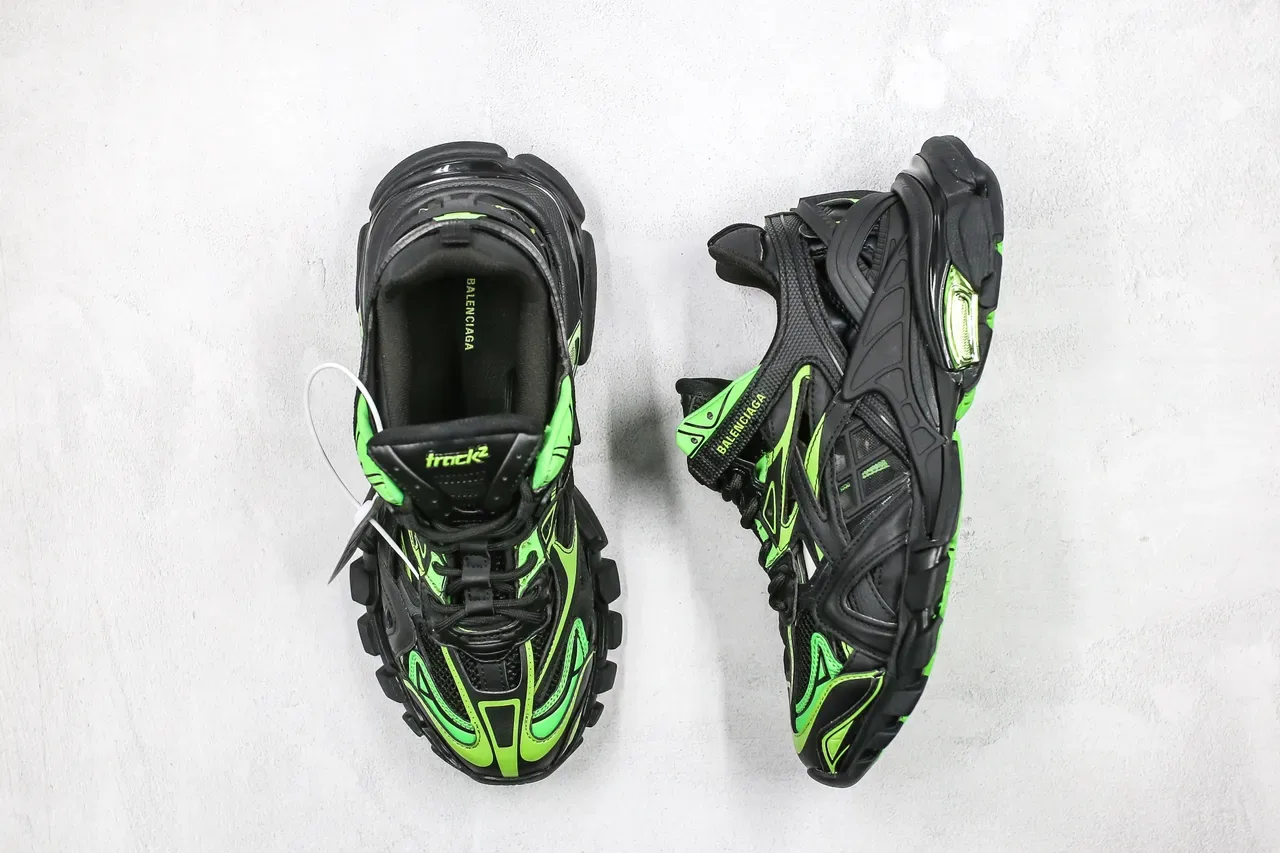 Balenciaga Runner sneakers chunky noir et vert lime 8