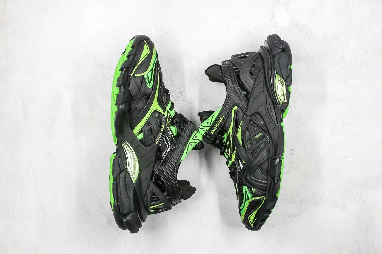 Balenciaga Runner sneakers chunky noir et vert lime 10