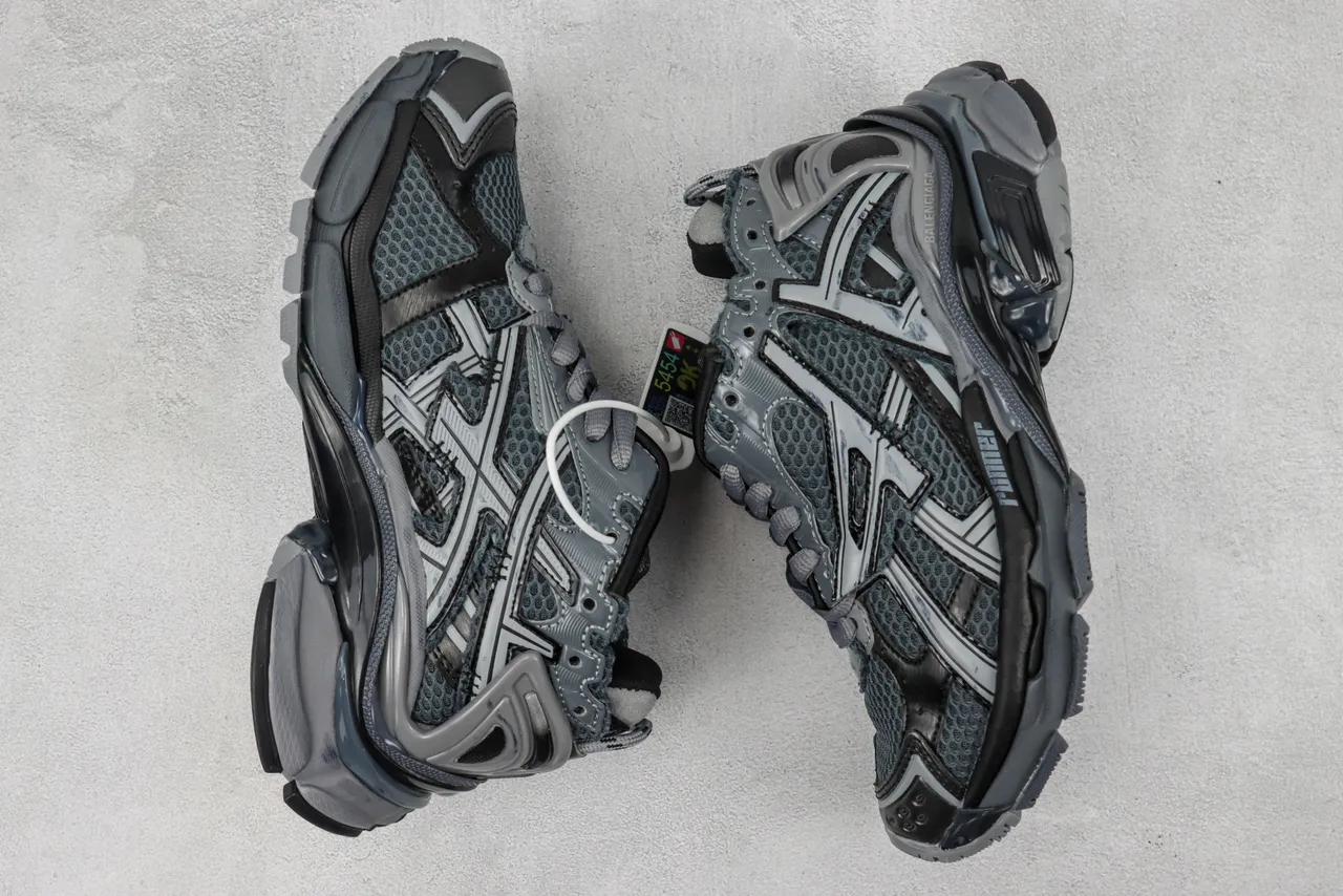 Balenciaga Runner Dark Gray and Silver Chunky Sneakers 2