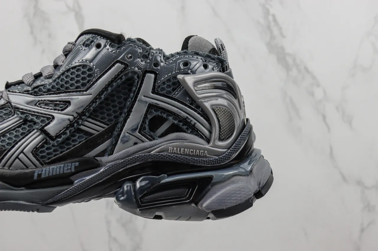 Balenciaga Runner Dark Gray and Silver Chunky Sneakers 7