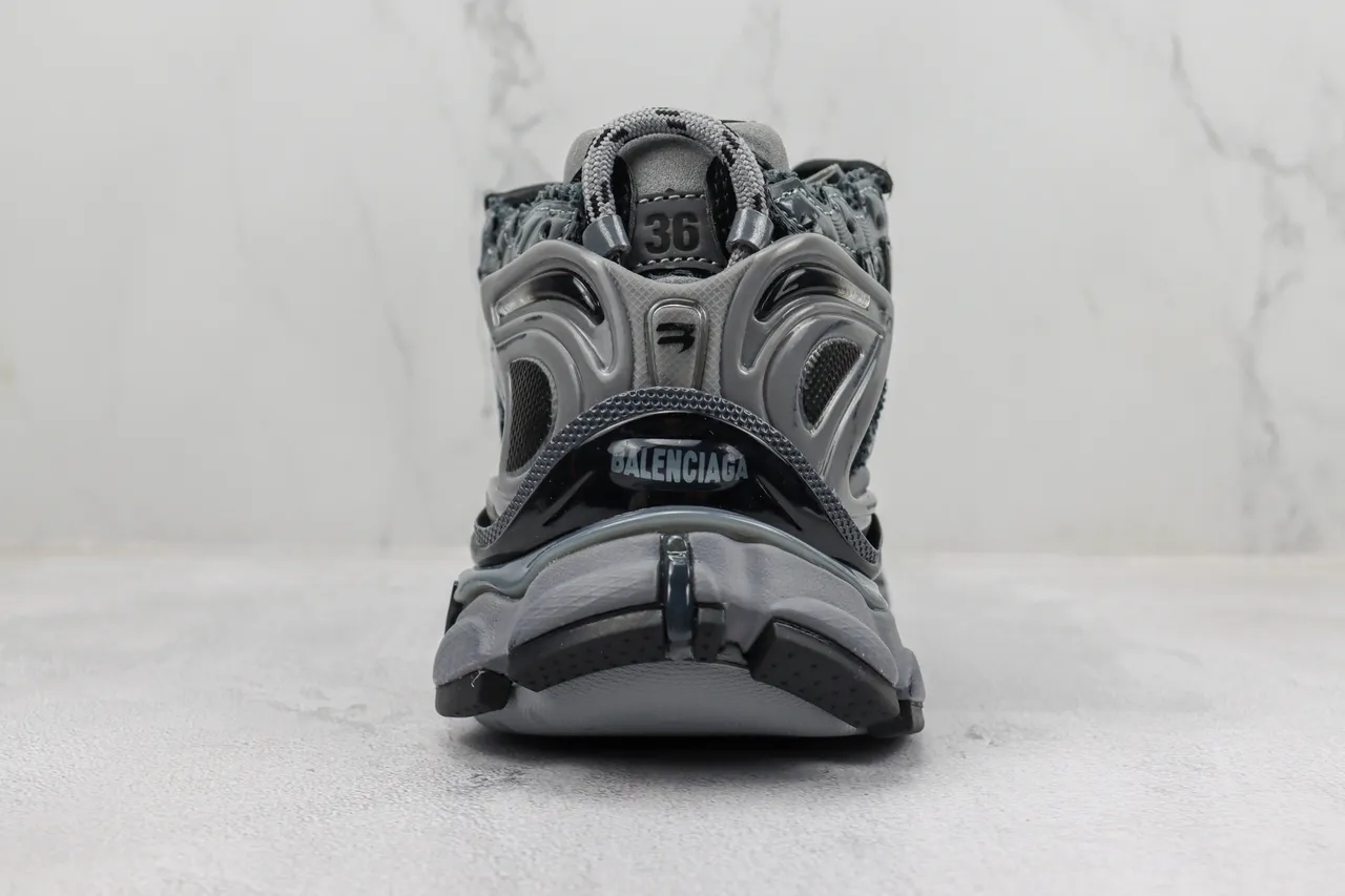 Balenciaga Runner Dark Gray and Silver Chunky Sneakers 9