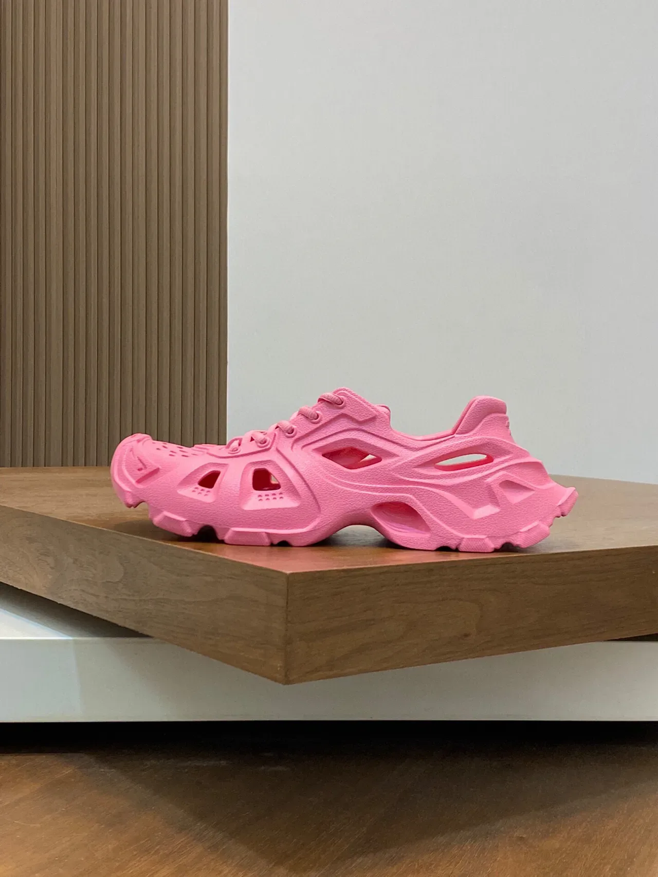 Balenciaga Runner Pink Monolithic Molded Rubber Chunky Sneakers 3