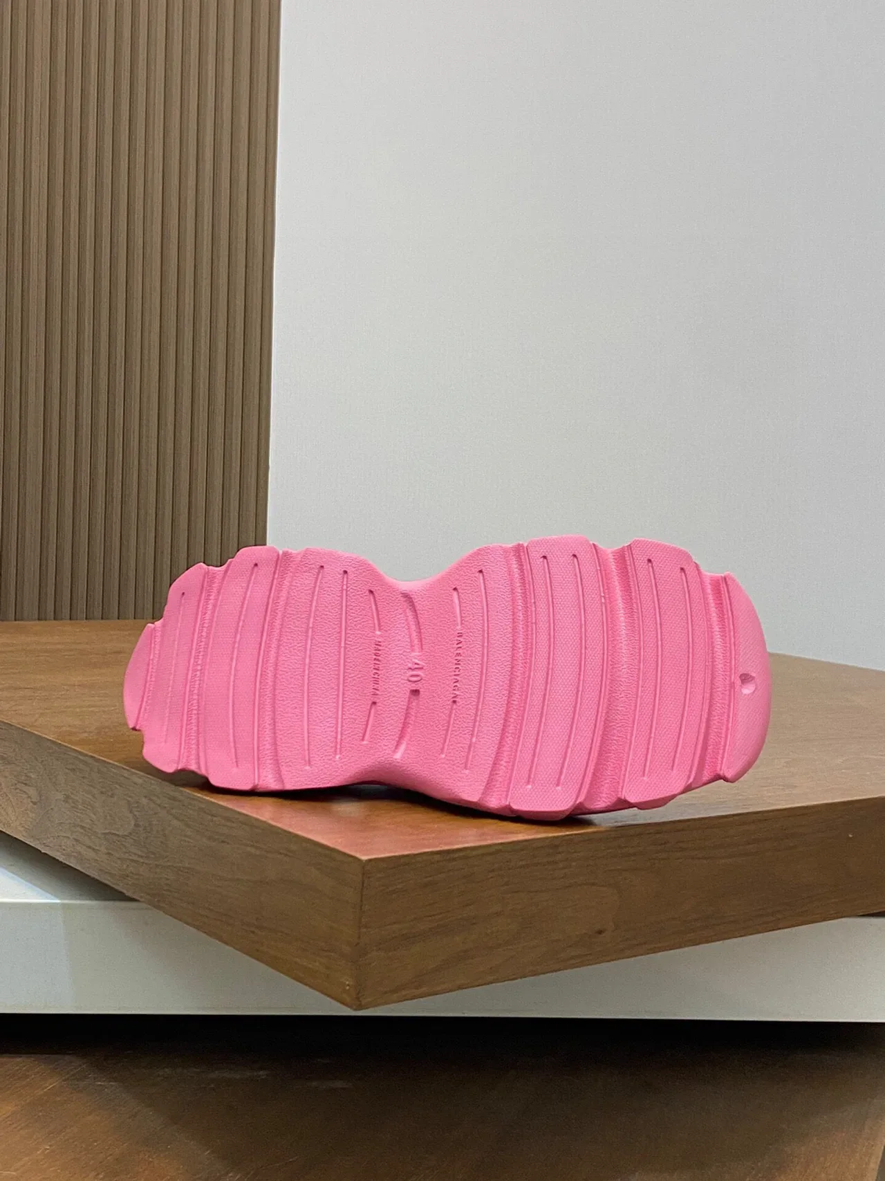 Balenciaga Runner Pink Monolithic Molded Rubber Chunky Sneakers 9