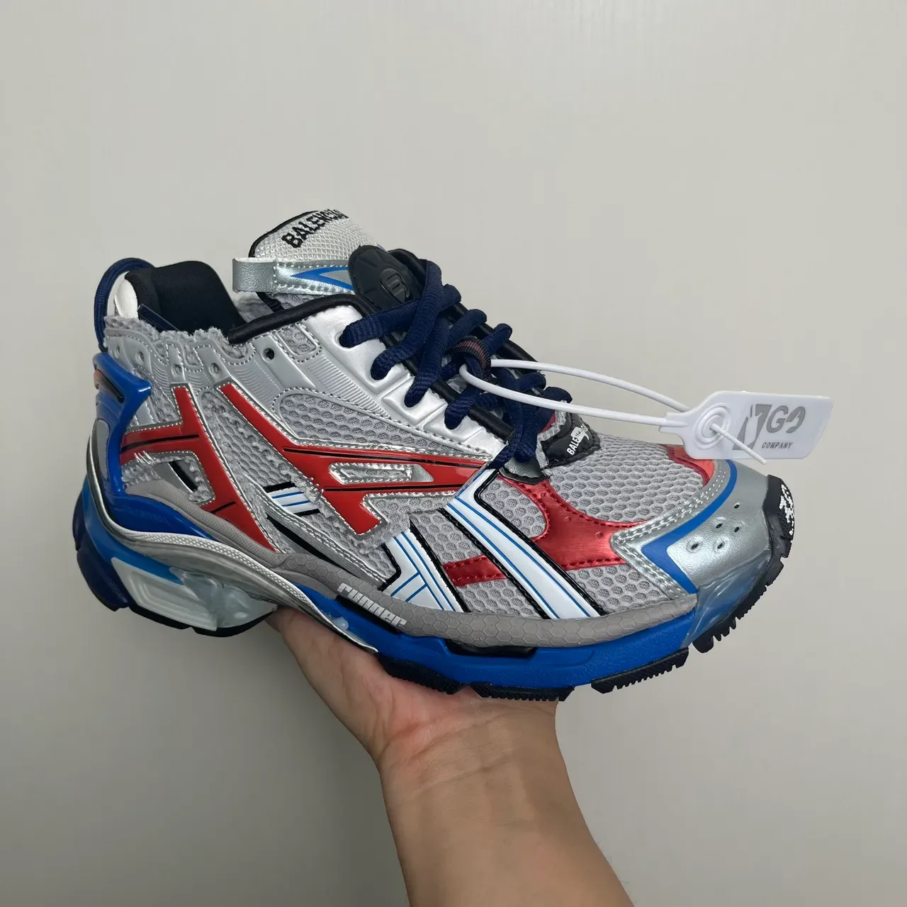Balenciaga Runner Silver Red Blue Chunky Sneakers 2