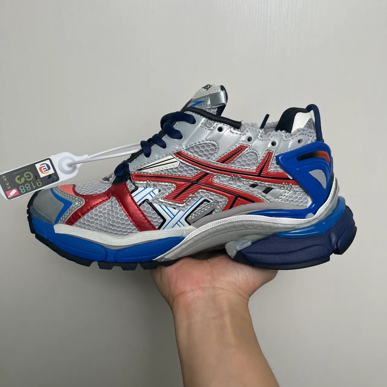 Balenciaga Runner Silver Red Blue Chunky Sneakers 3