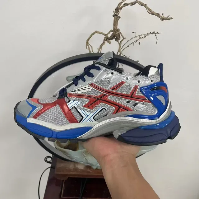 Balenciaga Runner Silver Red Blue Chunky Sneakers 4