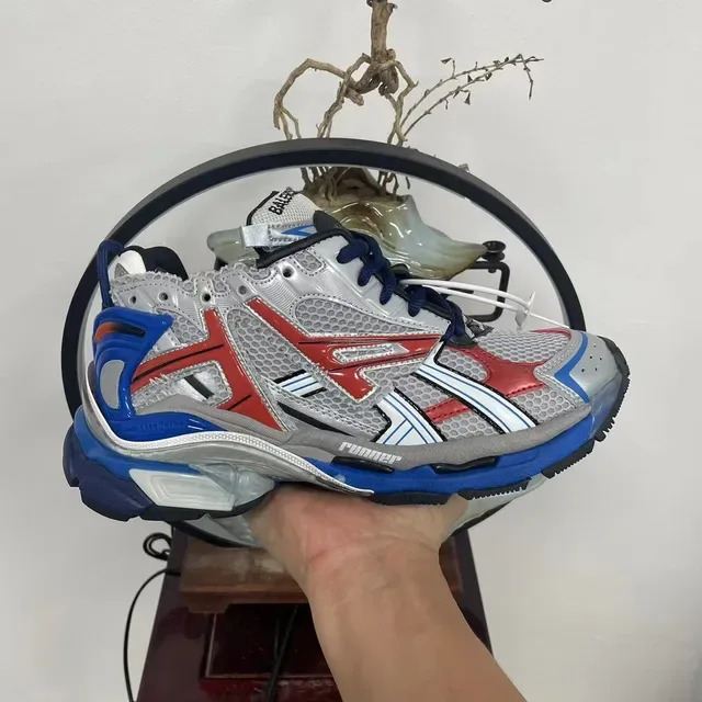 Balenciaga Runner Silver Red Blue Chunky Sneakers 5