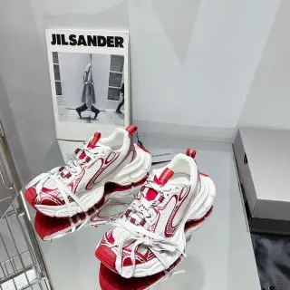 Balenciaga Runner White and Red Chunky Sneakers