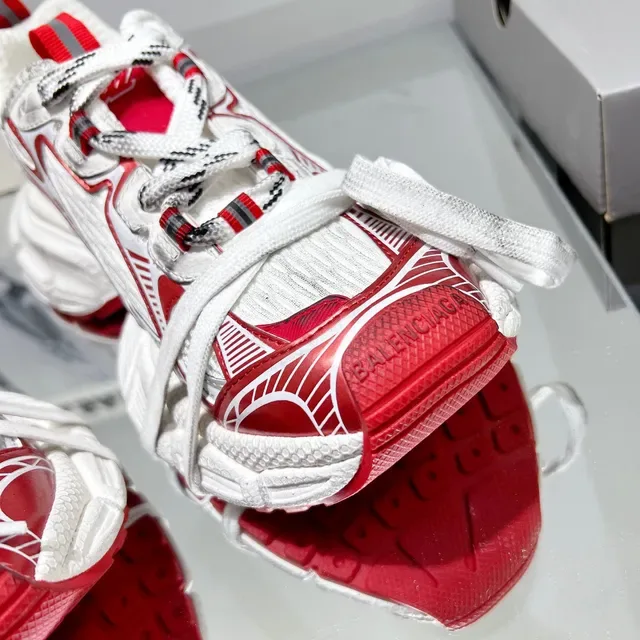 Balenciaga Runner White and Red Chunky Sneakers 2