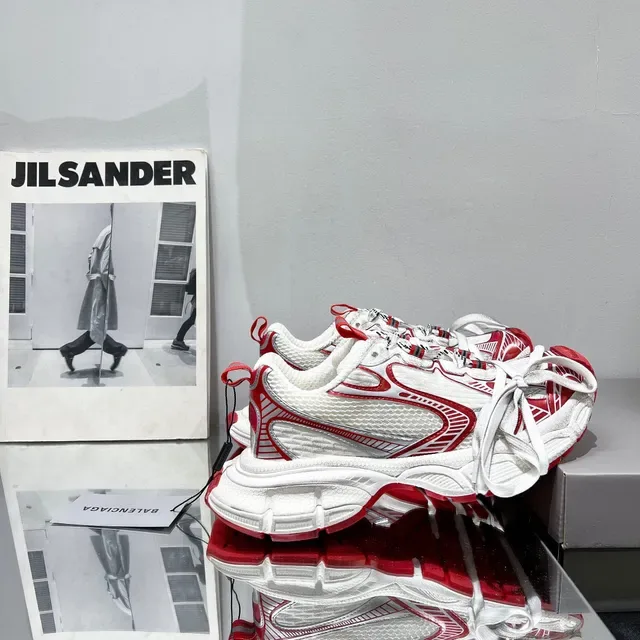 Balenciaga Runner White and Red Chunky Sneakers 5