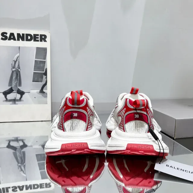 Balenciaga Runner White and Red Chunky Sneakers 6
