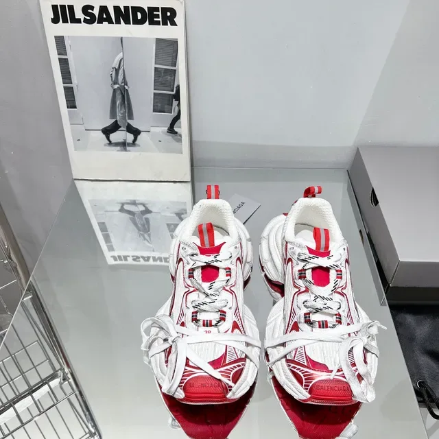 Balenciaga Runner White and Red Chunky Sneakers 9