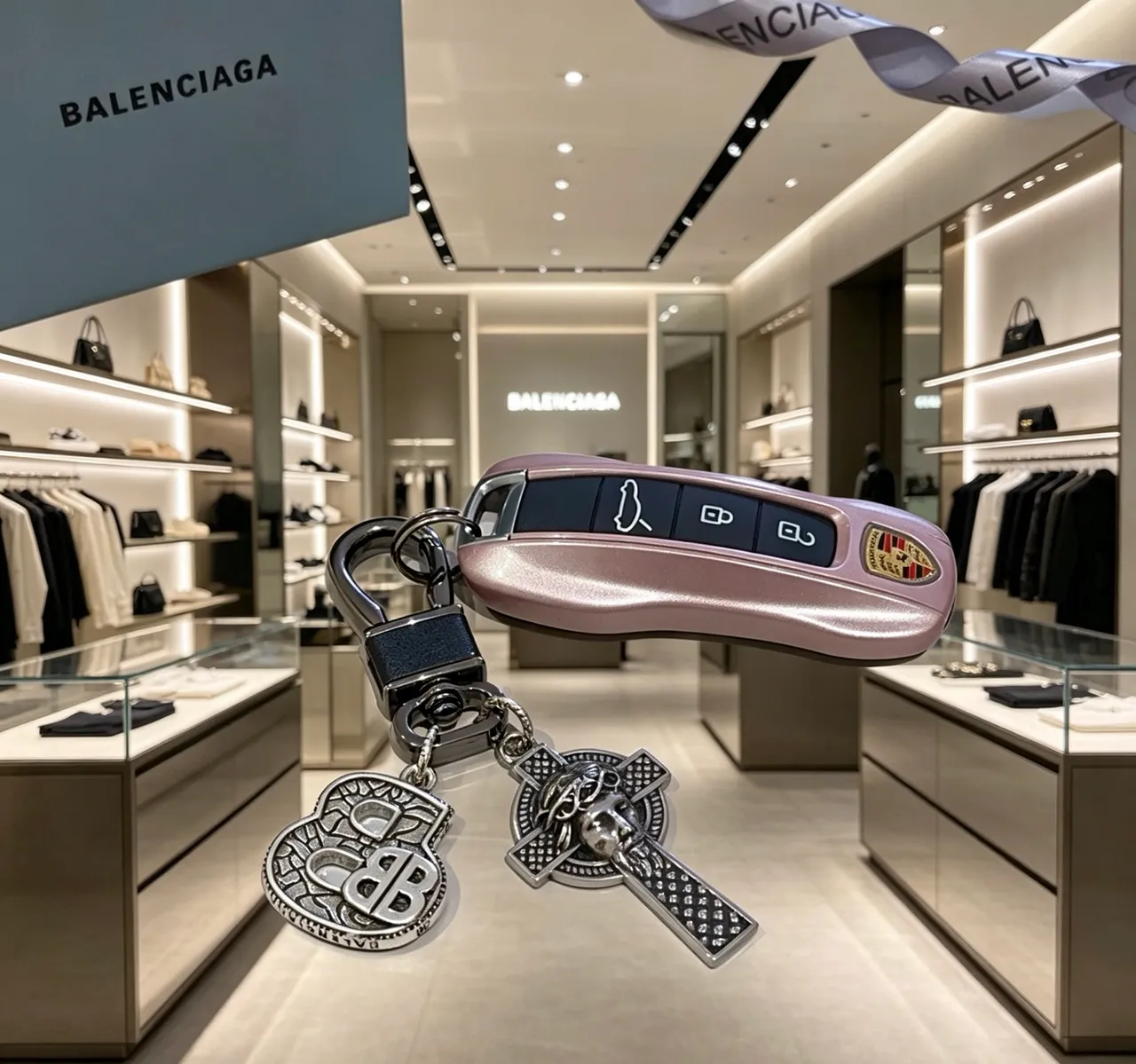 Balenciaga Prata Preto Metálico Joias Ornadas 4