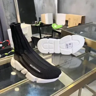 Balenciaga Speed Trainer أحذية رياضية سوداء وبيضاء للأسلوب الحياتي